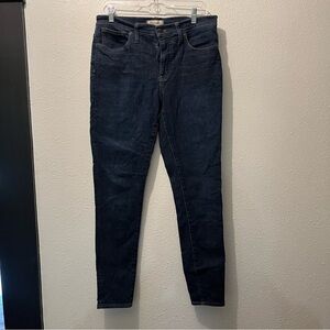 Madewell 30T 9” mid rise skinny jeans in dark blue